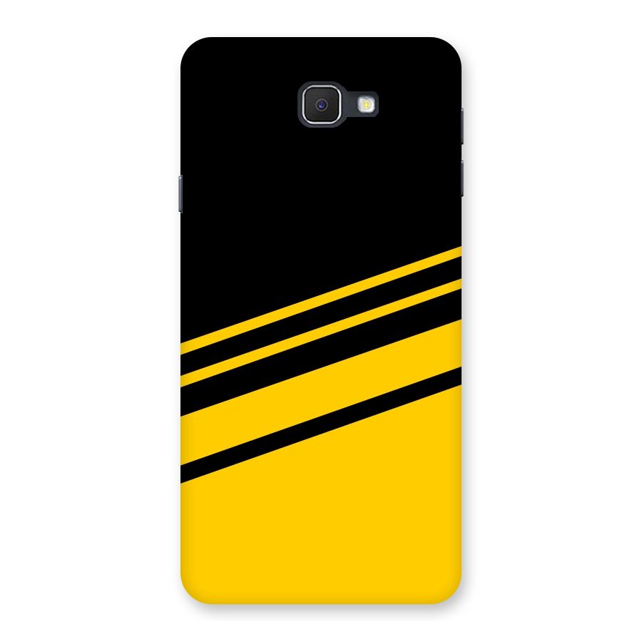 Slant Yellow Stripes Back Case for Galaxy On7 2016