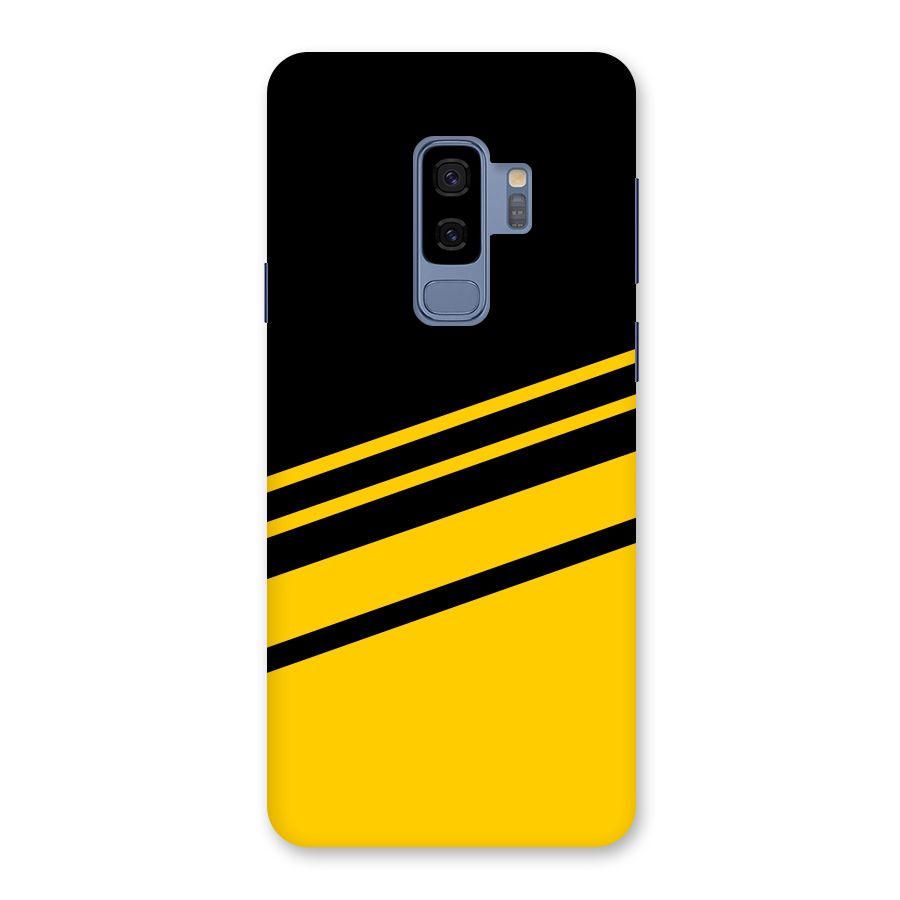 Slant Yellow Stripes Back Case for Galaxy S9 Plus