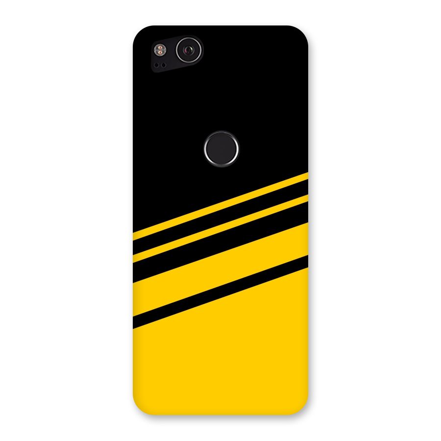 Slant Yellow Stripes Back Case for Google Pixel 2