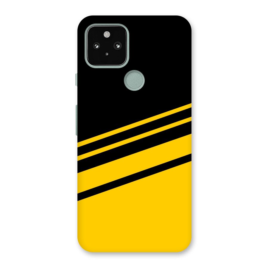 Slant Yellow Stripes Back Case for Google Pixel 5