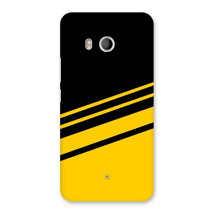 Slant Yellow Stripes Back Case for HTC U11