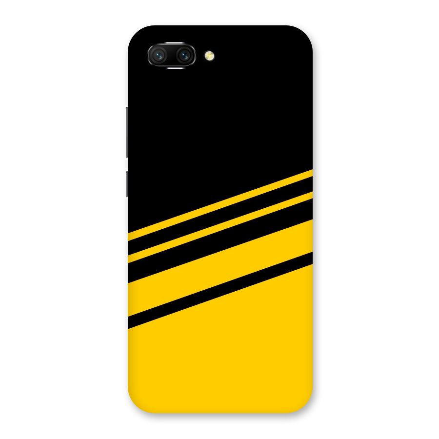 Slant Yellow Stripes Back Case for Honor 10