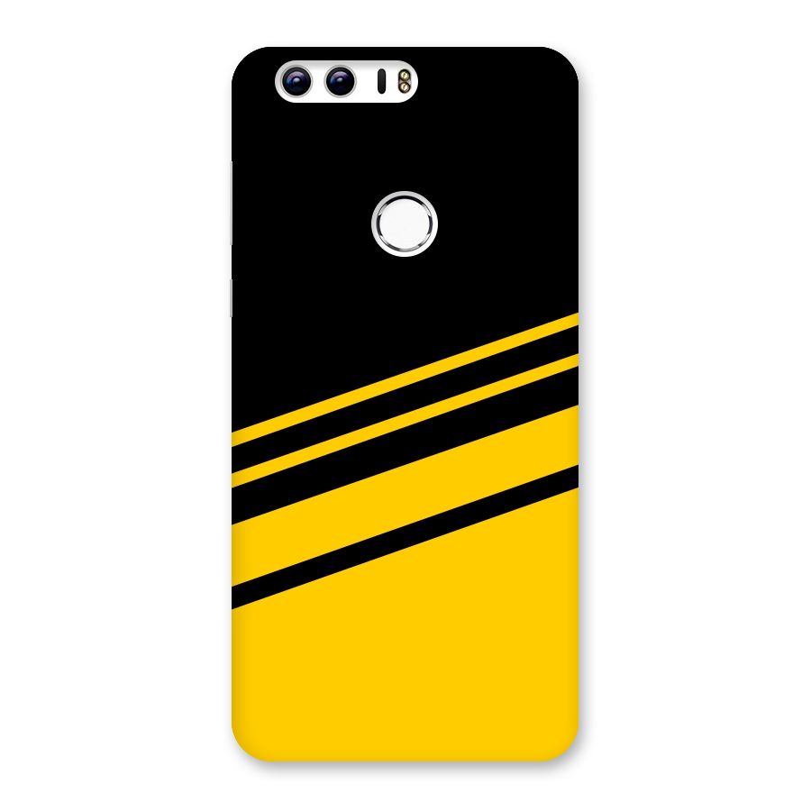 Slant Yellow Stripes Back Case for Honor 8