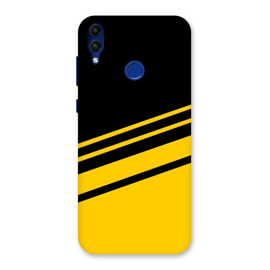 Slant Yellow Stripes Back Case for Honor 8C