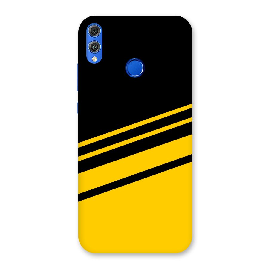 Slant Yellow Stripes Back Case for Honor 8X