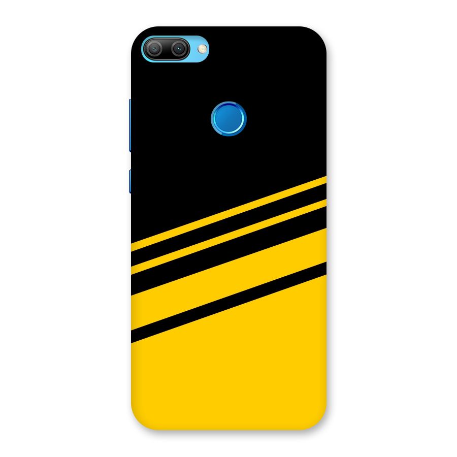 Slant Yellow Stripes Back Case for Honor 9N