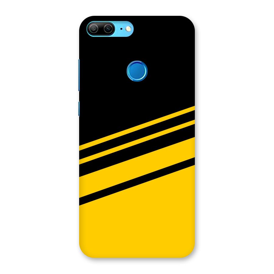 Slant Yellow Stripes Back Case for Honor 9 Lite