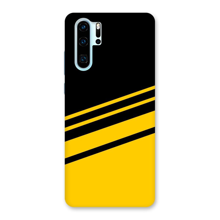 Slant Yellow Stripes Back Case for Huawei P30 Pro