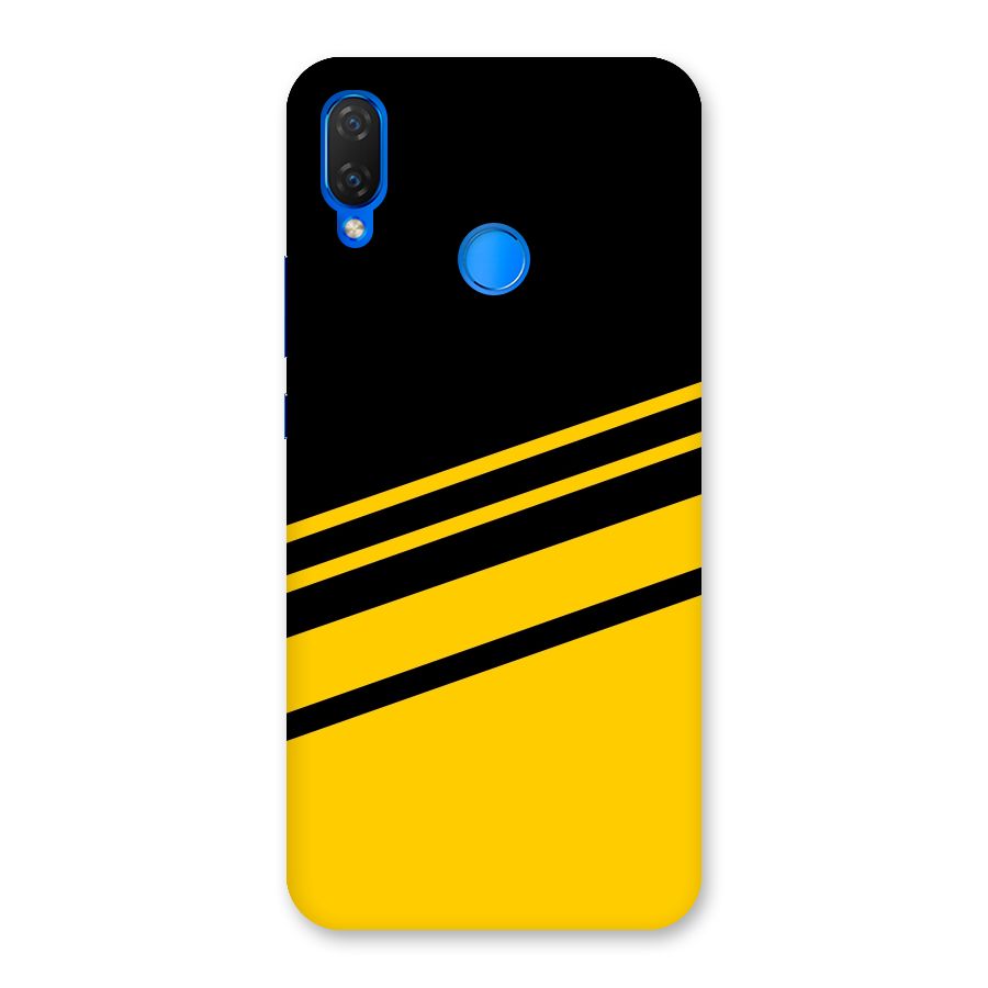 Slant Yellow Stripes Back Case for Huawei P Smart+