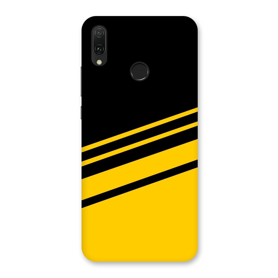 Slant Yellow Stripes Back Case for Huawei Y9 (2019)