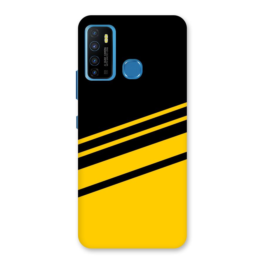 Slant Yellow Stripes Back Case for Infinix Hot 9
