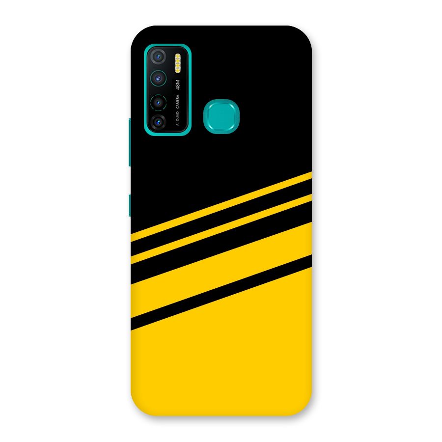 Slant Yellow Stripes Back Case for Infinix Hot 9 Pro