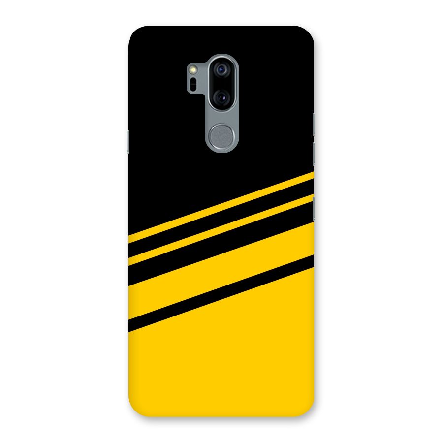 Slant Yellow Stripes Back Case for LG G7