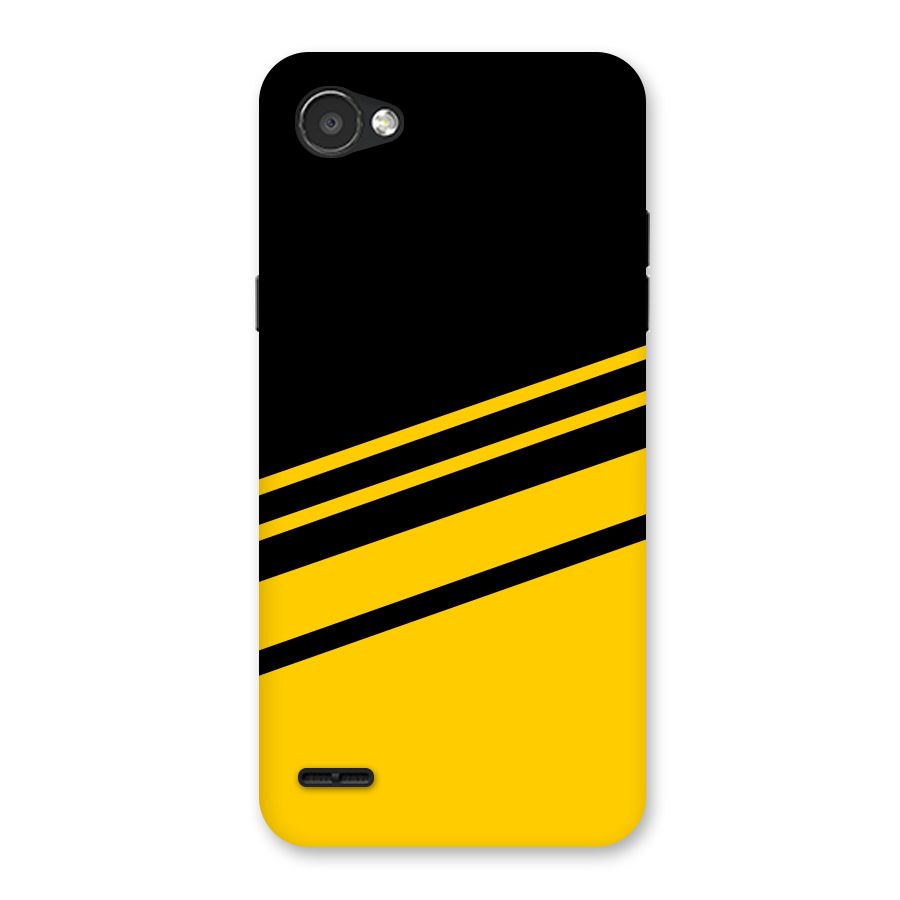 Slant Yellow Stripes Back Case for LG Q6