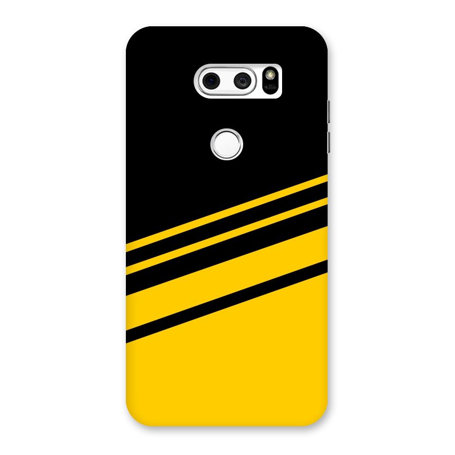 Slant Yellow Stripes Back Case for LG V30