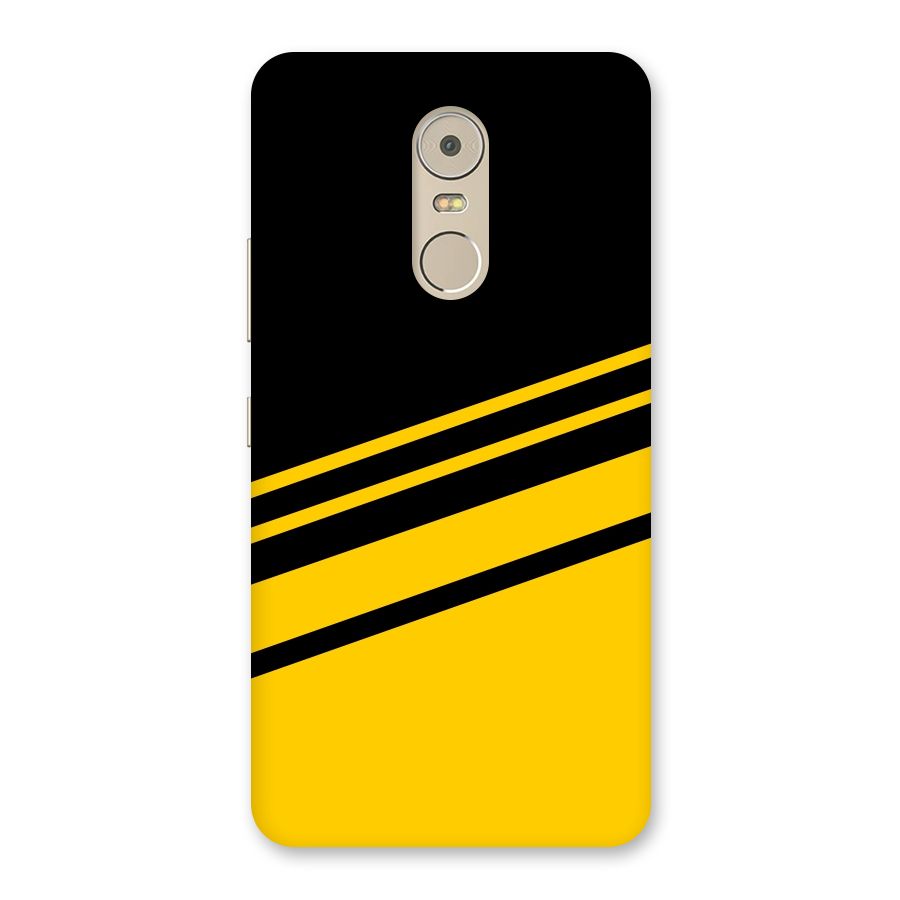 Slant Yellow Stripes Back Case for Lenovo K6 Note