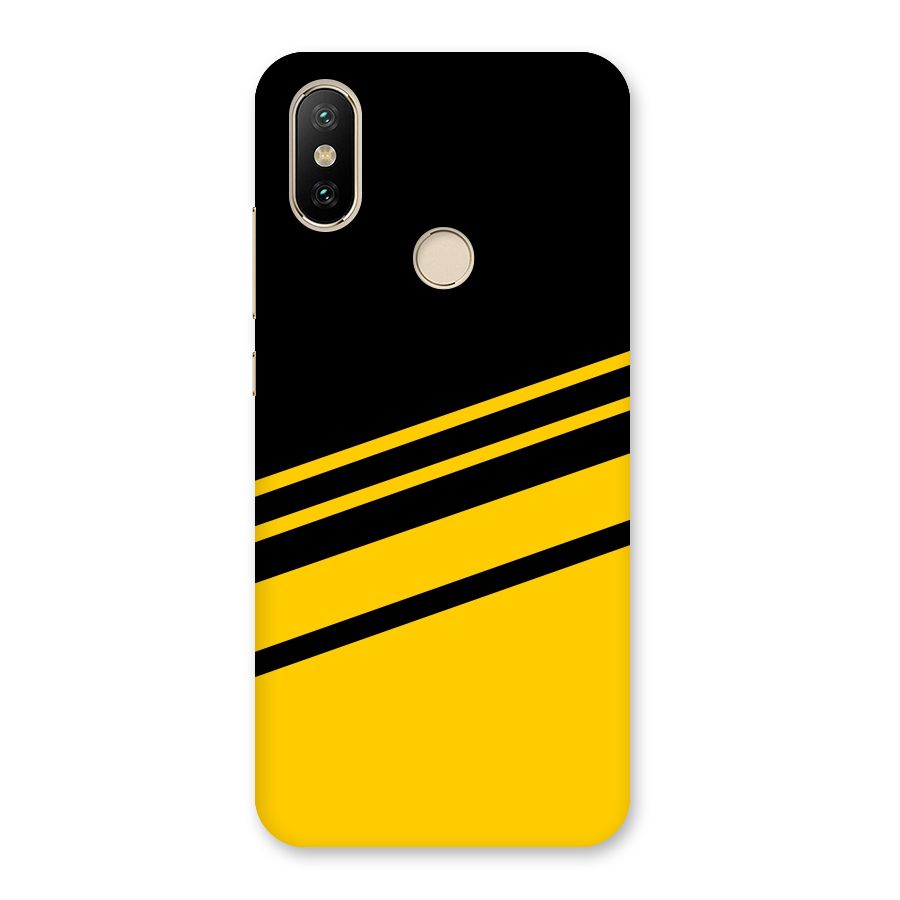 Slant Yellow Stripes Back Case for Mi A2