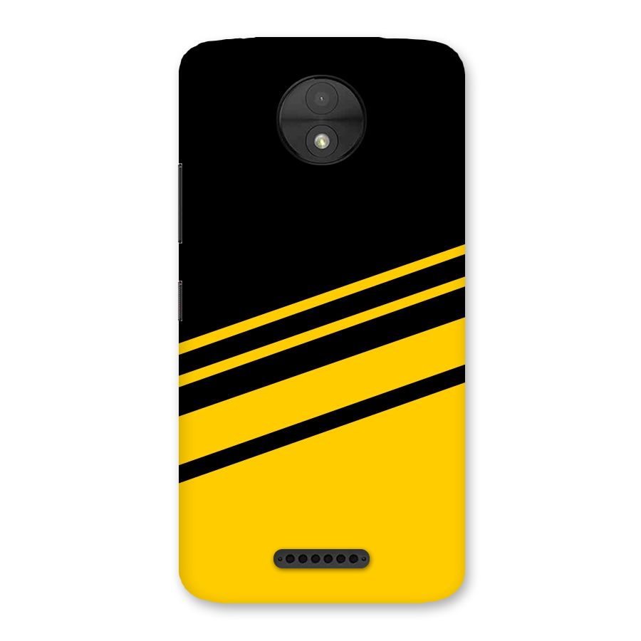 Slant Yellow Stripes Back Case for Moto C