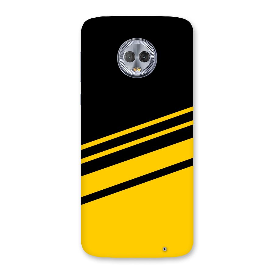 Slant Yellow Stripes Back Case for Moto G6 Plus