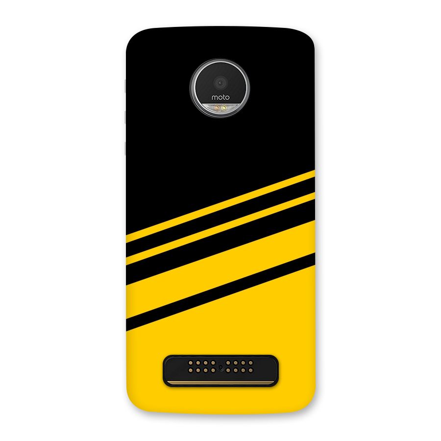 Slant Yellow Stripes Back Case for Moto Z Play
