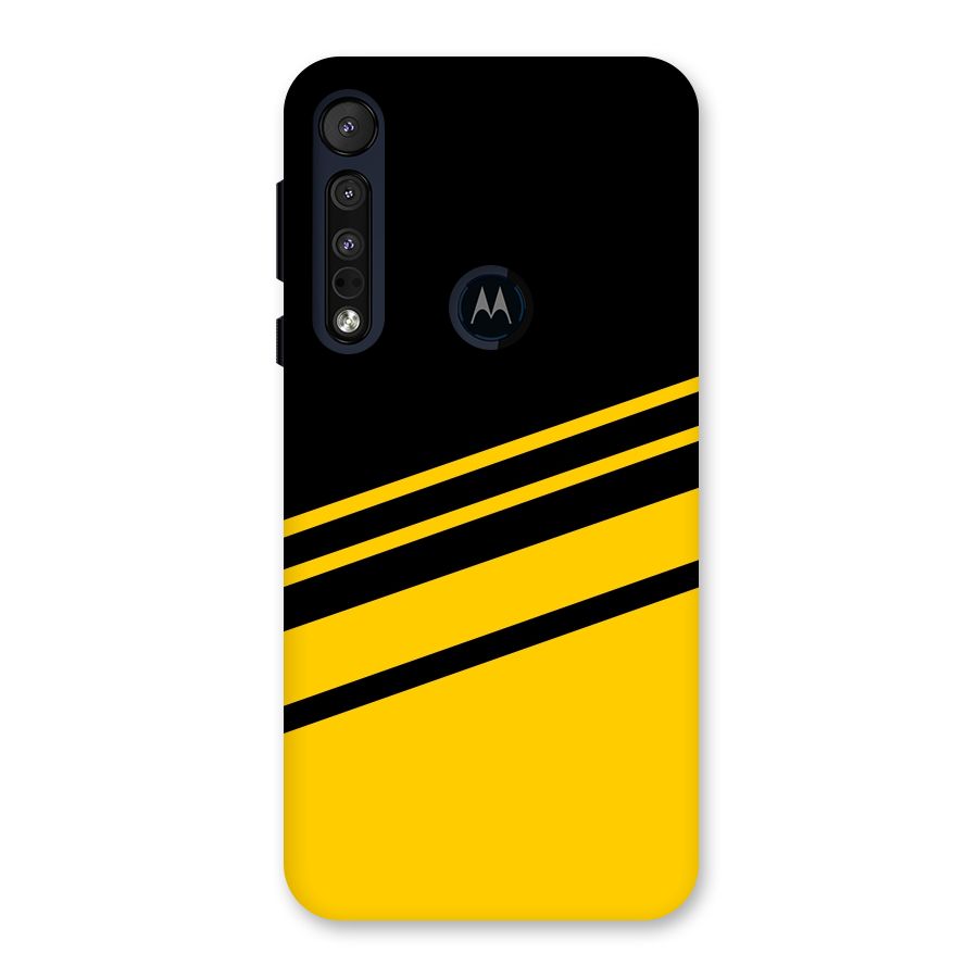 Slant Yellow Stripes Back Case for Motorola One Macro