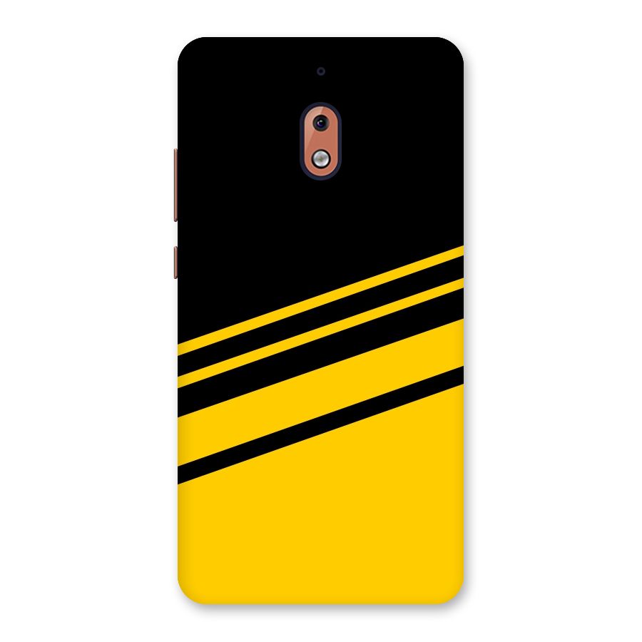 Slant Yellow Stripes Back Case for Nokia 2.1