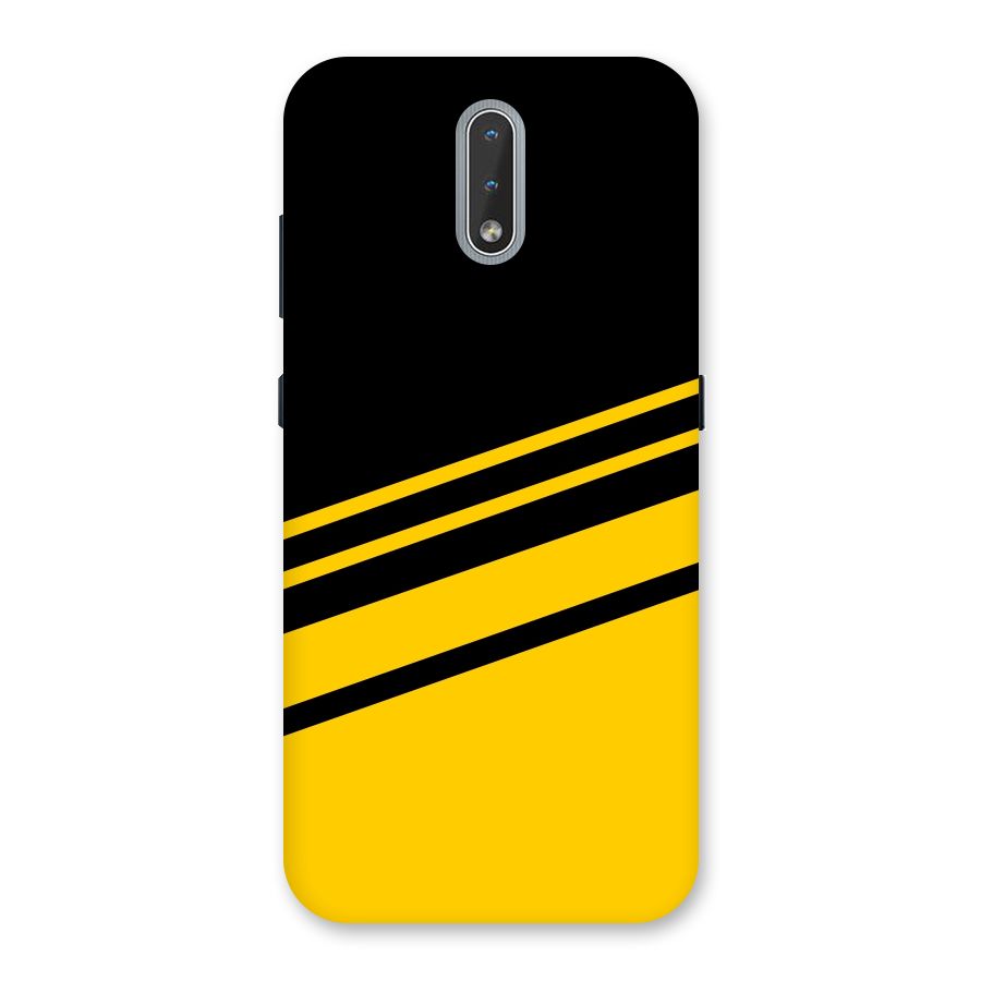 Slant Yellow Stripes Back Case for Nokia 2.3