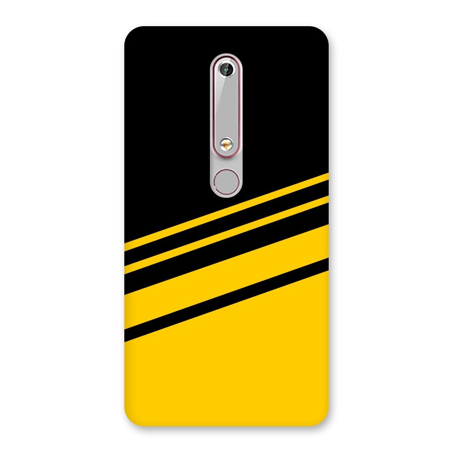 Slant Yellow Stripes Back Case for Nokia 6.1
