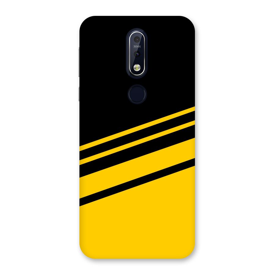 Slant Yellow Stripes Back Case for Nokia 7.1