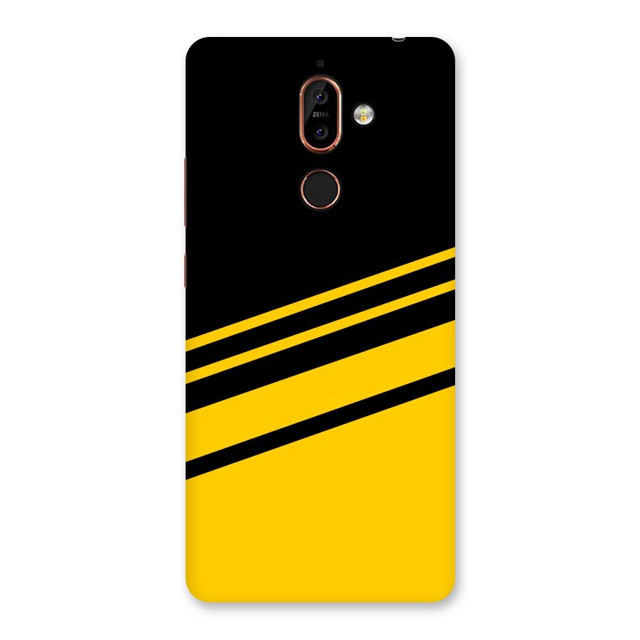 Slant Yellow Stripes Back Case for Nokia 7 Plus