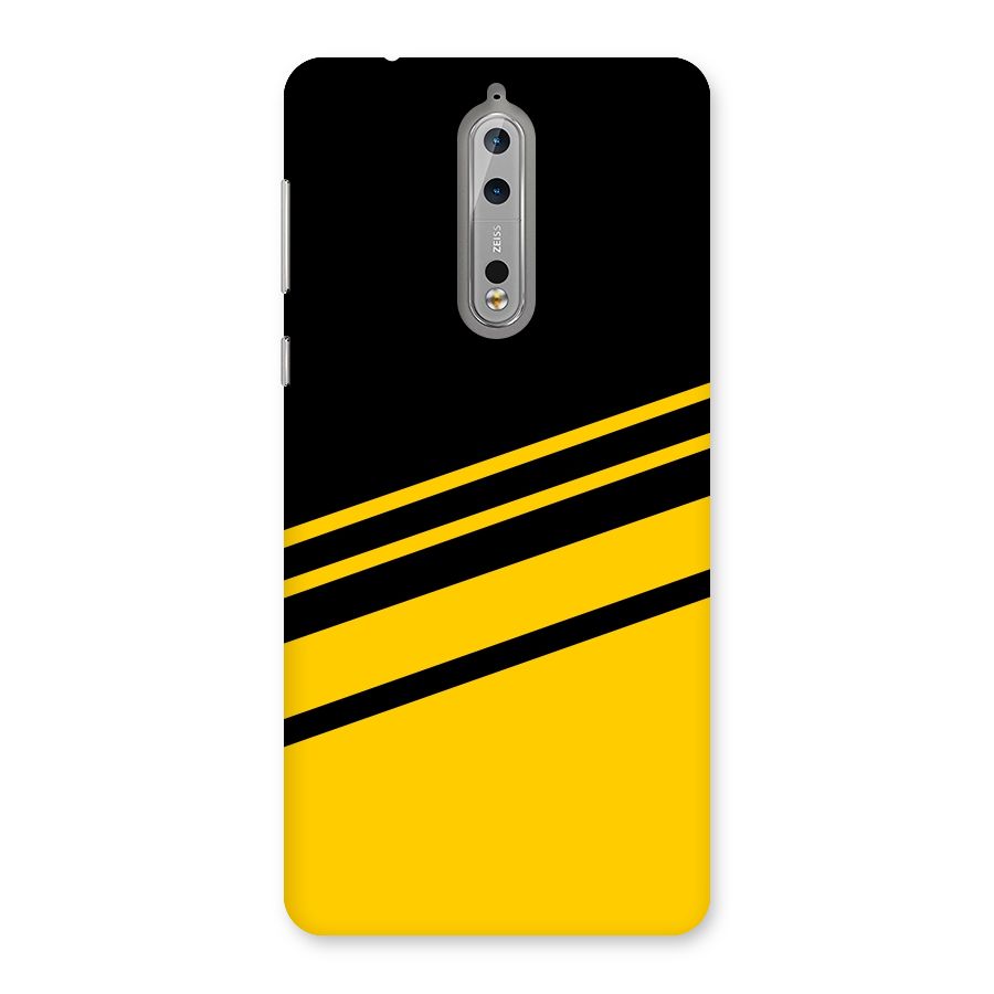 Slant Yellow Stripes Back Case for Nokia 8