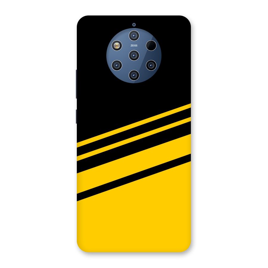 Slant Yellow Stripes Back Case for Nokia 9 PureView