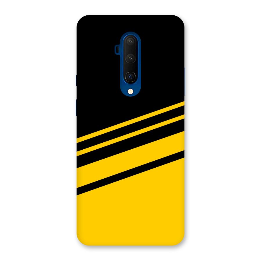 Slant Yellow Stripes Back Case for OnePlus 7T Pro