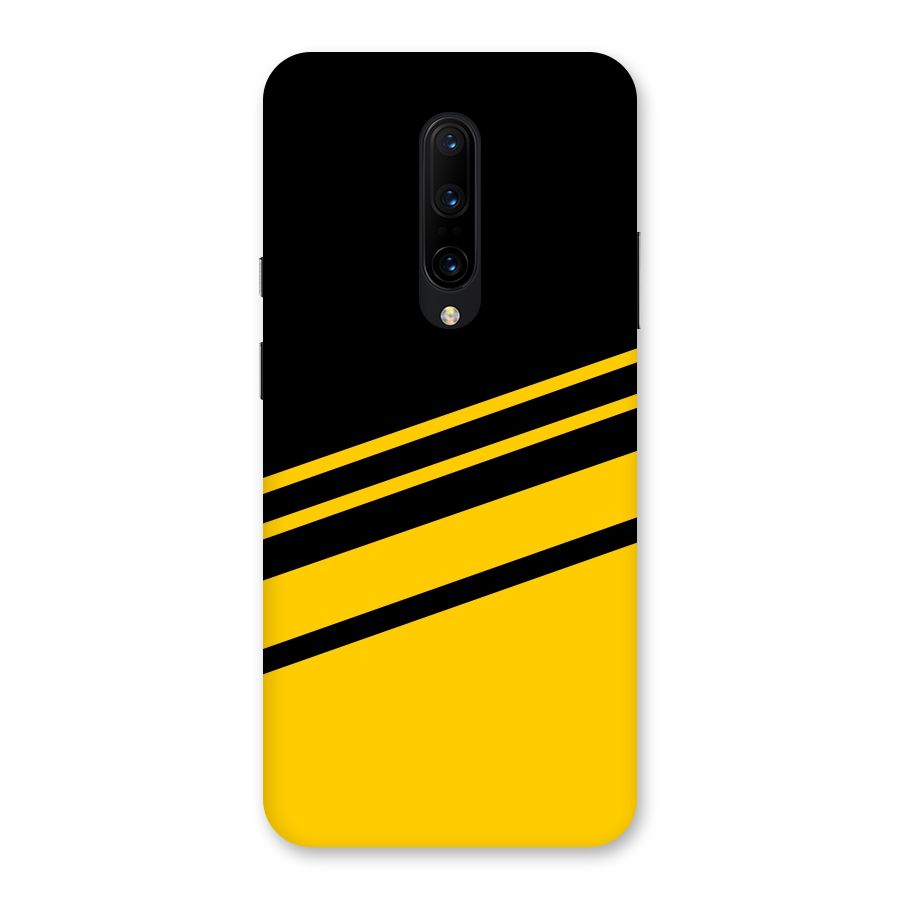 Slant Yellow Stripes Back Case for OnePlus 7 Pro
