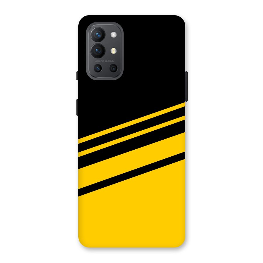 Slant Yellow Stripes Back Case for OnePlus 9R