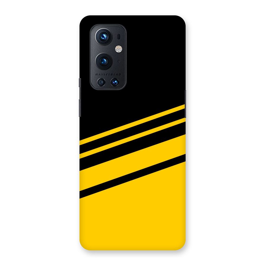 Slant Yellow Stripes Back Case for OnePlus 9 Pro