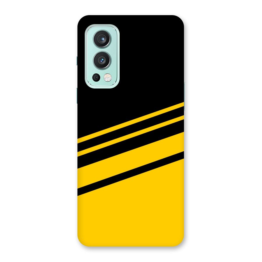 Slant Yellow Stripes Back Case for OnePlus Nord 2 5G
