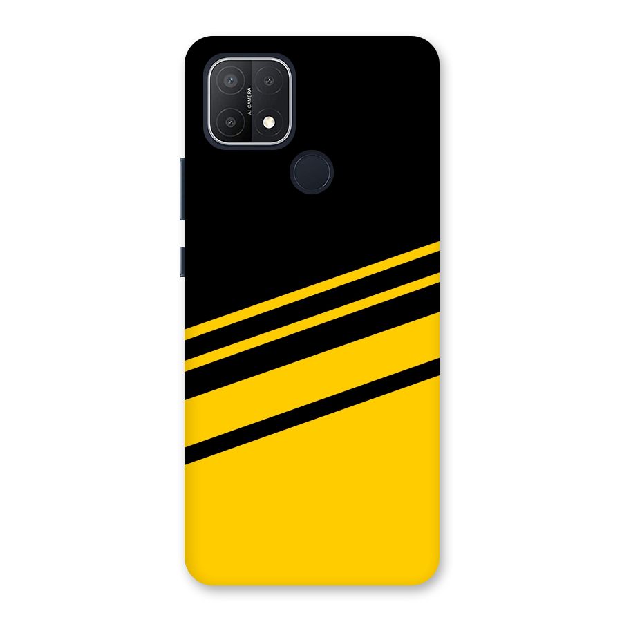 Slant Yellow Stripes Back Case for Oppo A15