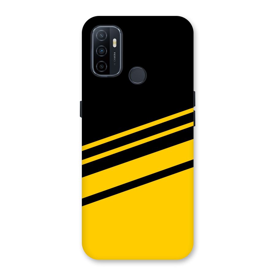 Slant Yellow Stripes Back Case for Oppo A32
