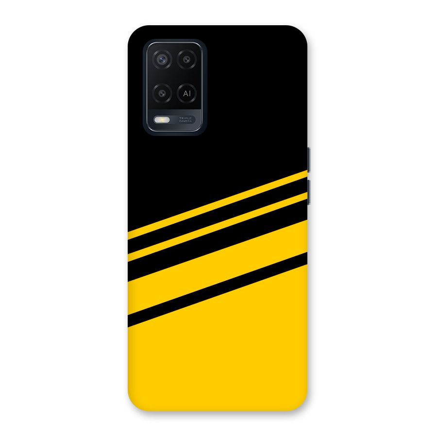 Slant Yellow Stripes Back Case for Oppo A54