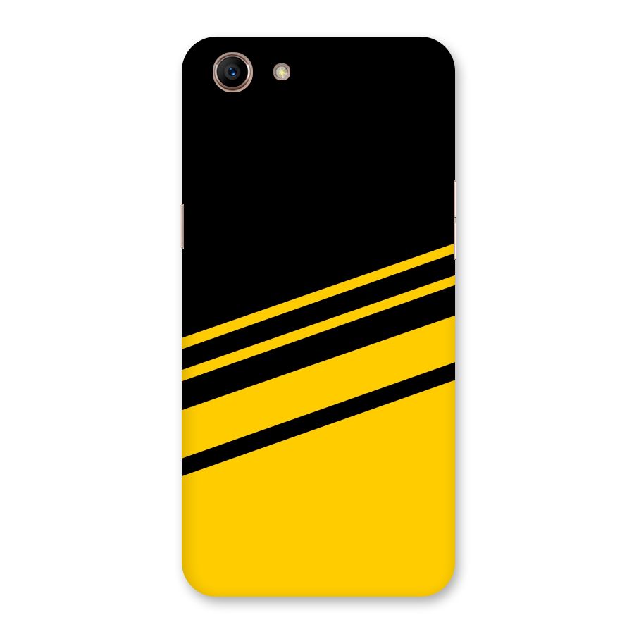 Slant Yellow Stripes Back Case for Oppo A83 (2018)