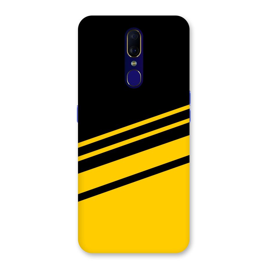 Slant Yellow Stripes Back Case for Oppo F11