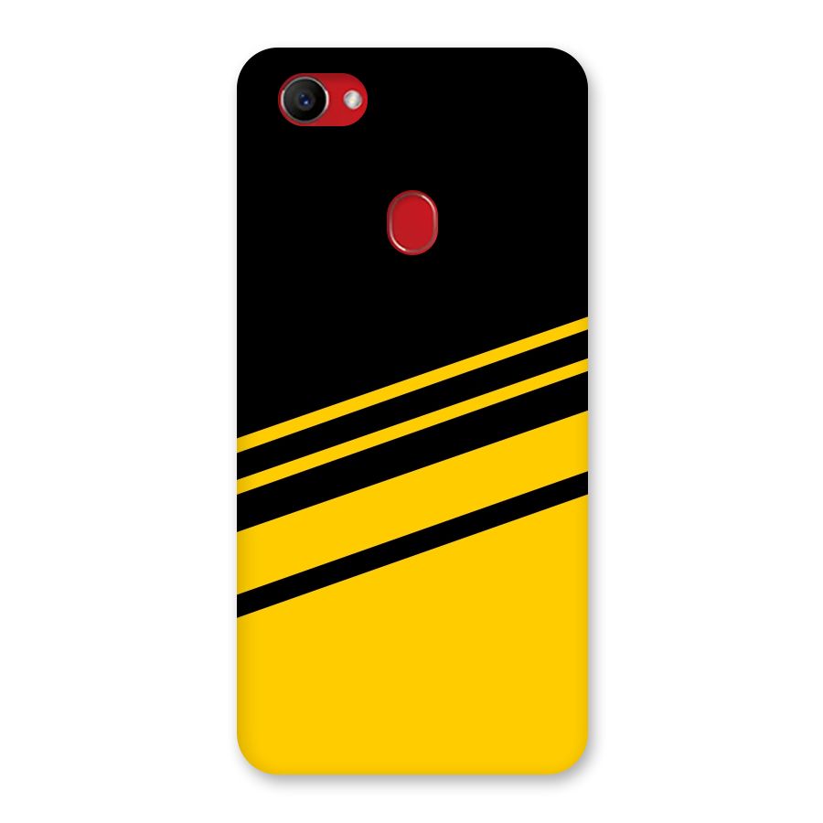 Slant Yellow Stripes Back Case for Oppo F7