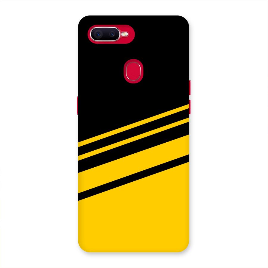 Slant Yellow Stripes Back Case for Oppo F9 Pro