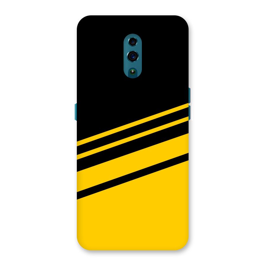 Slant Yellow Stripes Back Case for Oppo Reno