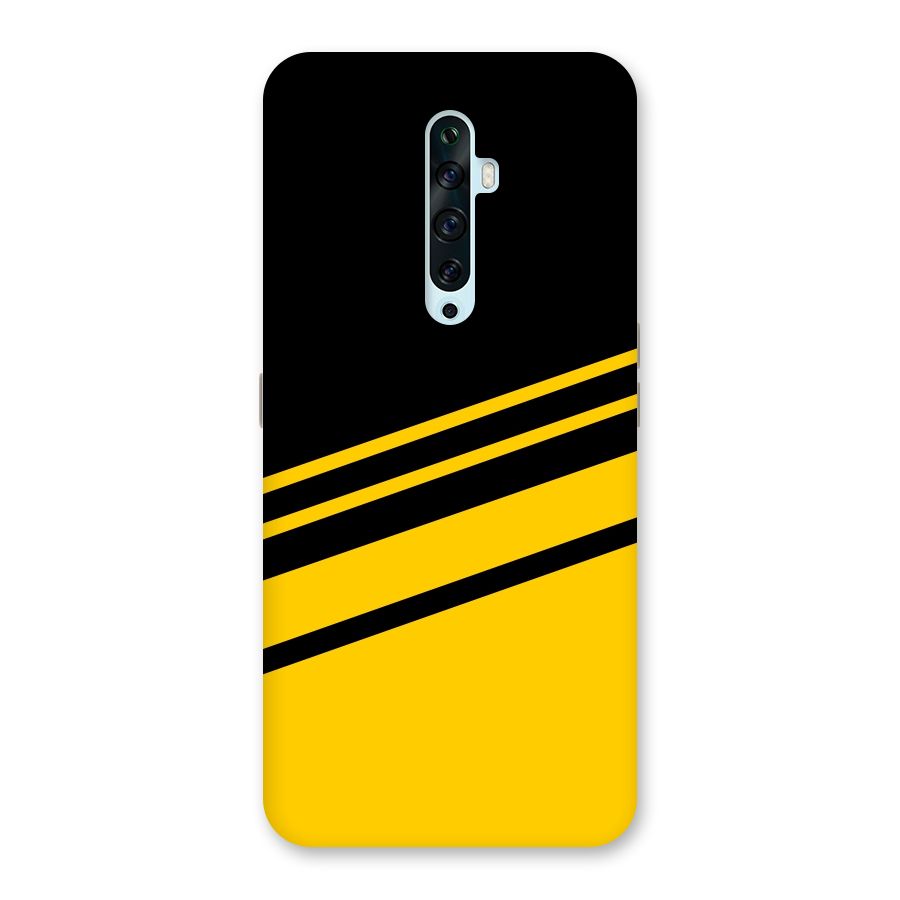 Slant Yellow Stripes Back Case for Oppo Reno2 Z
