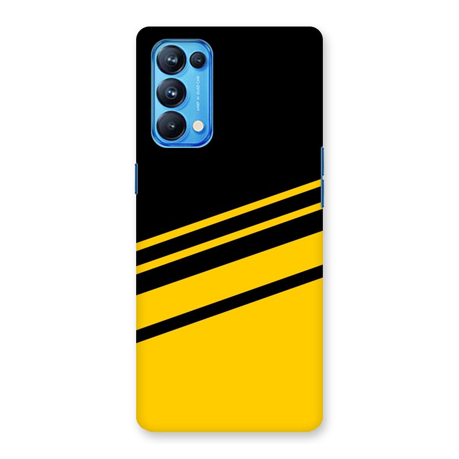 Slant Yellow Stripes Back Case for Oppo Reno5 Pro 5G