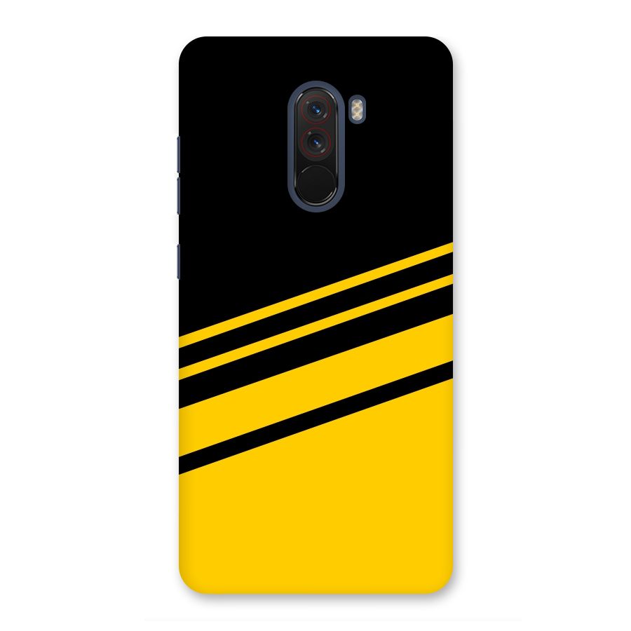 Slant Yellow Stripes Back Case for Poco F1