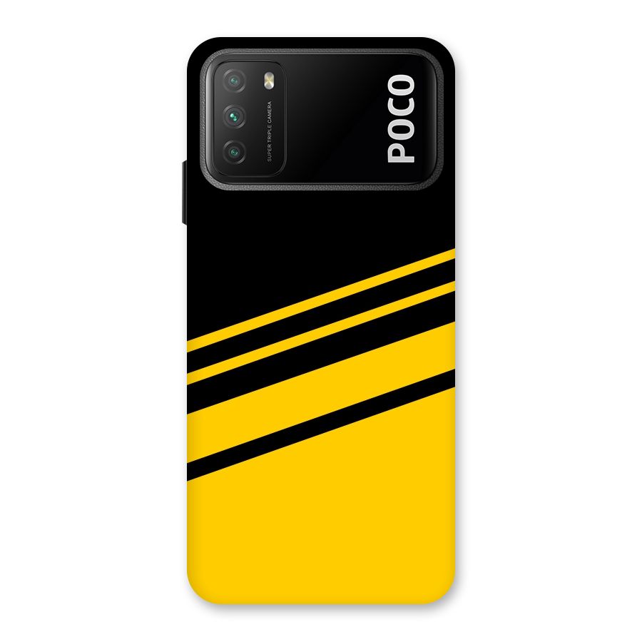Slant Yellow Stripes Back Case for Poco M3