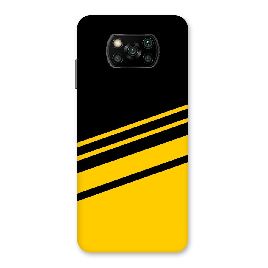 Slant Yellow Stripes Back Case for Poco X3